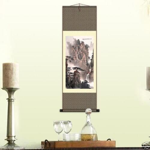 40"Chinese SuZhou Silk Art Natural Scene Decoration Scroll Painting Drawing family decorated wall decorations