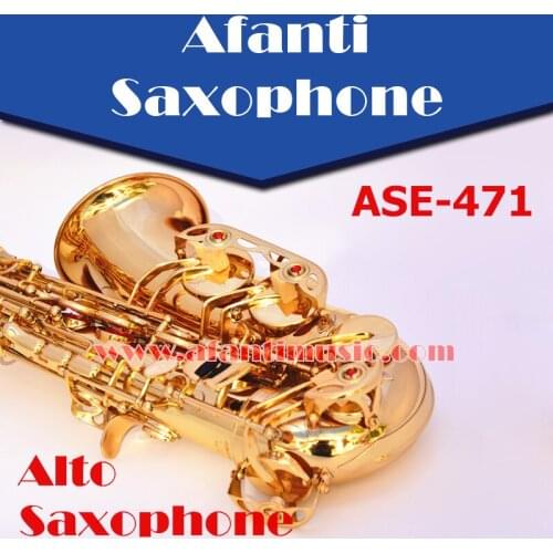 Afanti Music Eb Brass body Gold Lacquer Alto Saxophone (ASE-471)
