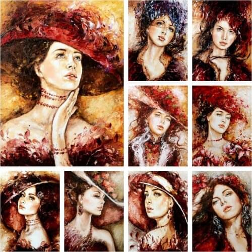 MomoArt 5D DIY Diamond Embroidery Portrait Full Drill Square Diamond Painting Woman Mosaic Cross Stitch Rhinestones Home Decor