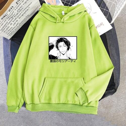 Anime Yuukoku no Moriarty 2 Season Oversized Sweatshirts Printed Casual Hoodies Men Clothes Hoody Female Womens Tops Full Sleeve