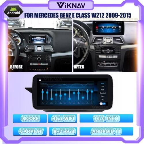 12.3Inch Android 11.0 Car Radio With Screen For Mercedes Benz E Class W212 2009-2015 GPS Navigation 2din DVD Multimedia Player