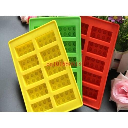 Free Shipping New Building blocks block brick Ice Chocolate Mold Silicone Ice Cube Tray Size 16x10.5cm ,100pcs