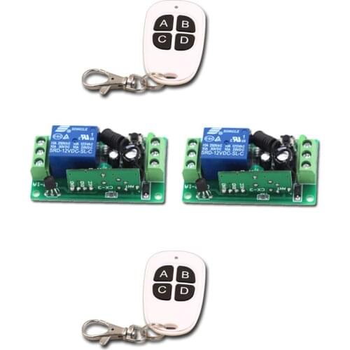 New DC9/12/24V Wireless Remote Control Switch Remote Control Wire 2Transmitter +2Receivers Smart Home 315/433MHZ