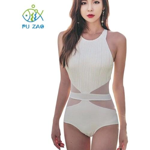 Bikini Women High Waist Swimsuit Push Up Soild Color Integrated Dress Tankini Bikini Set Halter Beach Wear Bathing Suits