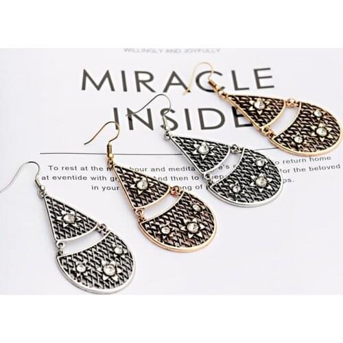 Bronze Vintage Ethnic Jhumka Earrings For Women Pendant Drop Earrings Ethnic Jewelry Nepal/India Boho Earrings HQE332