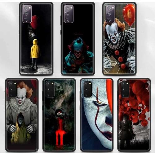 Phone Case For Samsung S21 S20 Ultra S10 Plus Lite S20FE 5G S10e S9 S8 Black TPU Cover Shell Capa Fundas Pennywise Clown Horror