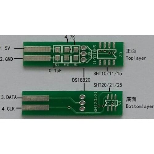 Temperature and humidity sensor SHT20/21/25 DS18B20 SHT10/11 three in one circuit board welding