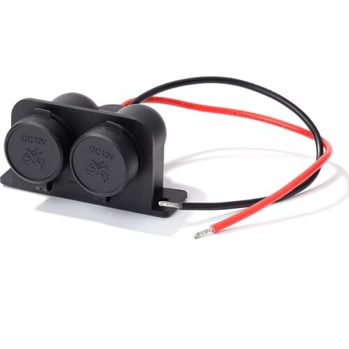 Car Cigarette Lighter Socket 12V Dual Power Outlet with Wire for Car Motorcycle Scooter ATV RV Replacement Parts Car Accessories