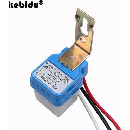 Kebidu AC DC 220V 110V 24V 12V 10A Photoswitch Sensor Auto On Off Photocell Street Light Photoswitch Sensor Switch wholesale