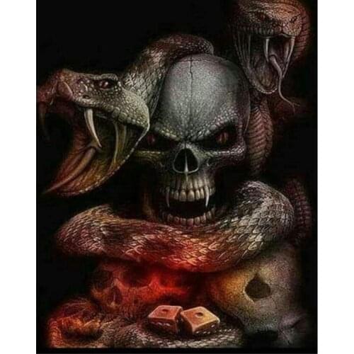 Halloween diamond mosaic skeleton embroidery painting rhinestone snake wall stickers diamond drawing art needlework handcraft