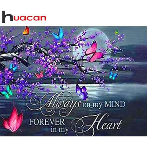 Huacan Full Square Diamond Painting Art Kits Animal Diamond Embroidery Cross Stitch Butterfly 5D DIY Mosaic Handmade Gift