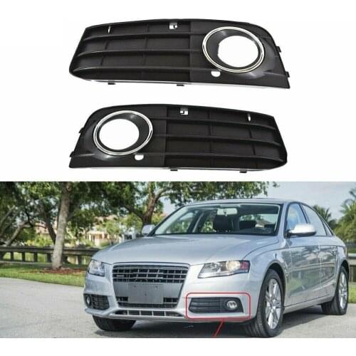 JanDeNing 2pcs ABS Front Lower Bumper Fog Light Grill Cover Grille Trim For Audi A4 B8 A4L 2009-2012