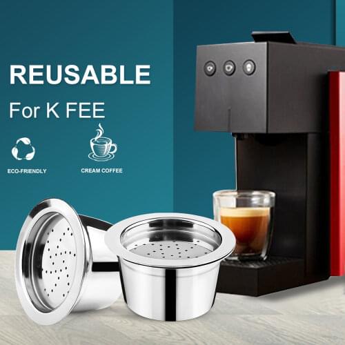 ICafilas New Stainless Steel Refillable Reusable Coffee Capsule Cafeteira Filter for K Fee &Tchibo Cafissimo Cream Maker