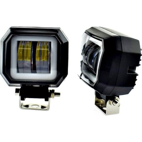 Motorcycle headlights LED Moto 20W fog spot lamp motorbike headlamp Angel Eyes lamp work lights waterproof Car accessories ATVs