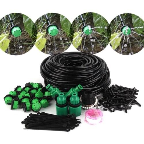5m~50m Micro Irrigation Kits Green 8 Holes Adjustable Dripper with Y-Type Connector 4/7mm Hose Holder Garden Watering System
