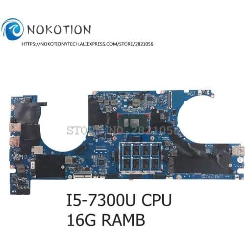 NOKOTION FOR HP Elitebook 1040 G4 PC Motherboard I5-7300U CPU 16GB RAM DA0Y0UMBAD0 DA0Y0UMBAD0 L02232-601 L02232-001
