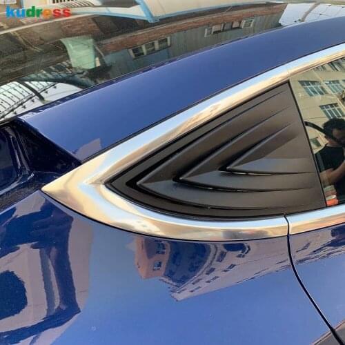 Rear Window Spoiler Cover Trim For Tesla Model 3 2018 2019 2020 2021 Carbon Fiber Side Wing Splitter Trim Car Accessories 2pcs