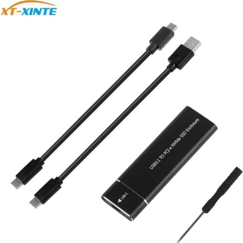 PCIE SSD USB3.1 Type C to M.2 M Key for NVMe PCI-E Hard Disk Drive Housing Case 10Gbps 2280 HDD Enclosure Mobile Box Solid State