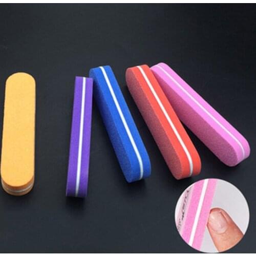 10PCS/Lot Nail File Buffer Sponge Pink Purple Yellow Nail File Block Buffer Sanding Professional Manicure Nail Art Tools