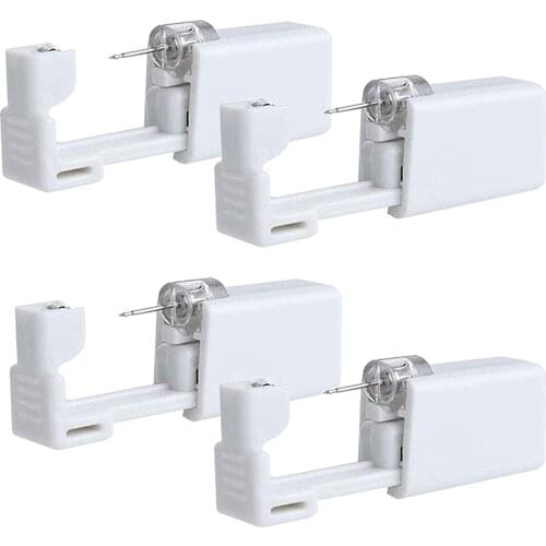 Nose Piercing Gun 4Pcs Professional Self Safety Sterile Nose Disposable Nose Piercing Gun Kit Tool with Nose for Piercing