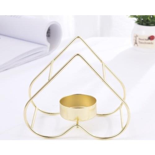 Nordic Style Wrought Iron Geometric Candle Holders Iron Crafts Tealight Holder for Living Room Bedroom Wedding Decorations