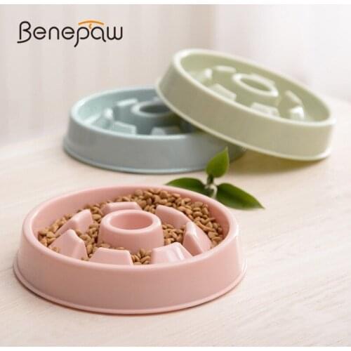 Benepaw Durable Slow Feeder Dog Bowl Nontoxic Nonslip Anti-collision Puppy Food Pet Feed Bowl Prevents Choking Dishwasher Safe