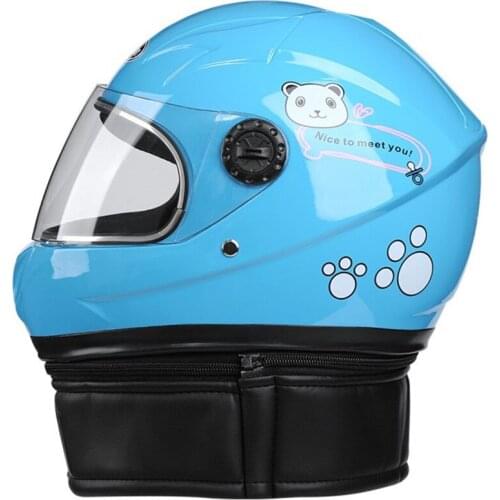Blue Kid Bicycle Helmet Detachable Pro Protection Children Full Face Bike Cycling Helmet Cascos with neckerchief