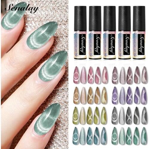 Cat Eye Nail Gel Polish Magnet 7ml Chameleon Magnetic Cat Eye Nails Long Lasting Shining Laser Nail Art Soak Off UV Gel Varnish