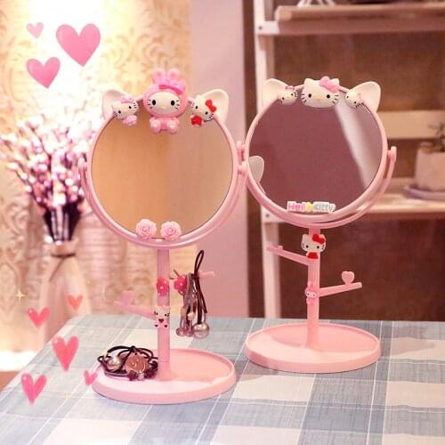 Girl Heart Cute Home Decoration Makeup Mirror Desktop Princess Mirror Girl Dormitory Student Dressing Mirror With Storage Mirror