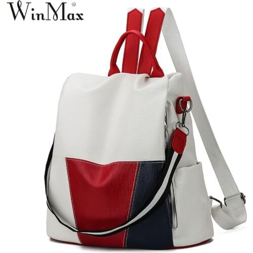 Anti-theft Women Backpack PU Leather Luxury Female Shoulder Bag Waterproof School Bag for Girls Backpack Travel Books Rucksack