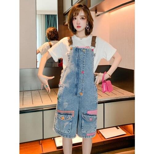 Leisure equipment wind color button pocket adjustable straps cowboy shorts female amoi