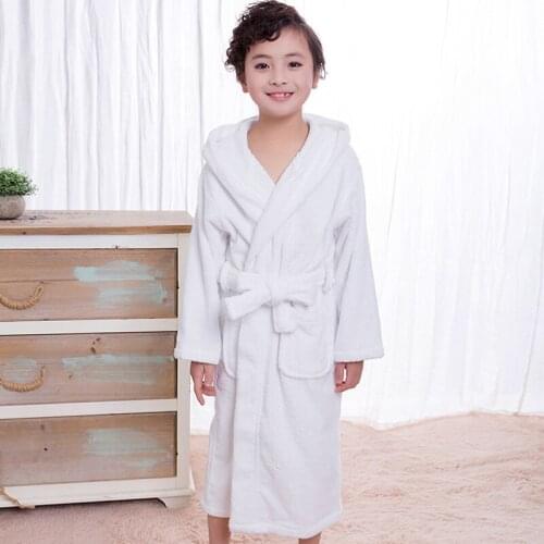 Kids Bathrob 100% Cotton Boy Hooded Waffle Pink Bathrobe for Boys blue long pajamas bath robes sleepwear Summer Sping Autumn