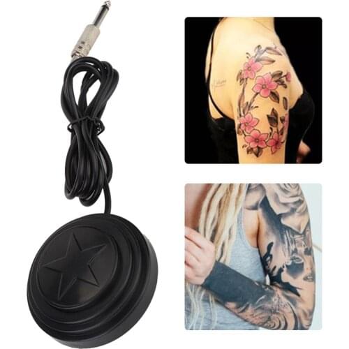 1.5m Black Round 5 Star Tattoo Foot Pedal Switch for Tattoo Machine Power Supply Accessory Equipment Footswitch Tattoos Supplies