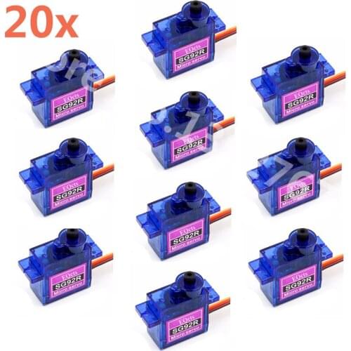 20pcs Micro 9g Servo Nylon Carbon Fiber Gears SG92R Replace SG90 For RC Model Aeromodelling Helicopter Airplane RC Car Boat Part