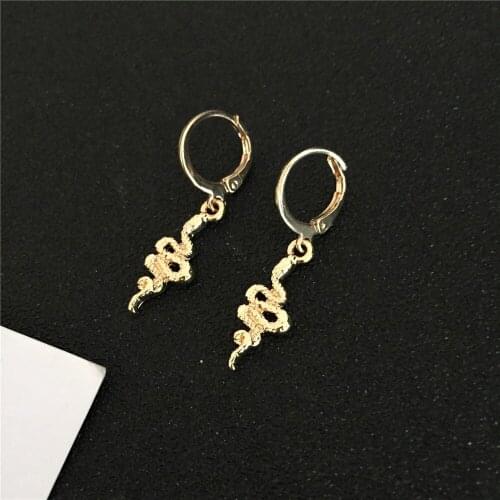2020 New Trend Cute Hoop Earrings Gold Color Tiny Snake Charm Hoop Earrings for Women and Girl Special Party