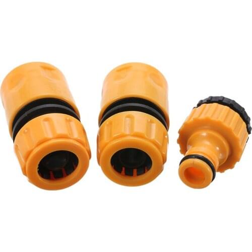 3Pcs Quick Tap Water Connector Adapter Fast Coupling Adaptor Drip Tape 3/4Inch And 1/2Inch Barbed Irrigation Hose Connector Gard