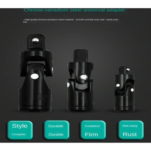 3PCS Universal Joint Socket Set 1/4 3/8 1/2 inch Drive Joint Conversion Adapter Ratchet Sleeve Universal Sleeve Manual Tool