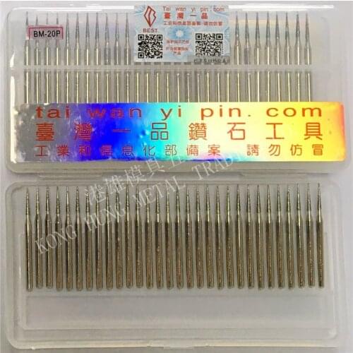 30pcs/set Diamond Grinding Burrs BM-20P mounted points Rotary Tool Engraving Etching Abrasive tool Dremel Accessories