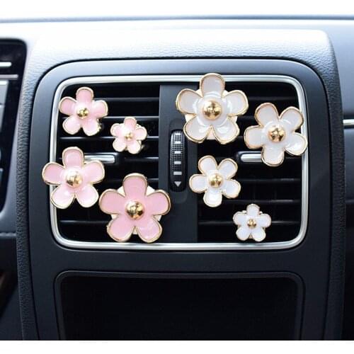 4 Pcs Car Outlet Vent Perfume Clip Small Daisy Air Conditioning Aromatherapy Clip Car Interior Decoration Supplies Air Freshener