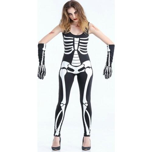 Free shipping women human Skeleton personality Halloween costume ghosts cosplay costumes stage costume
