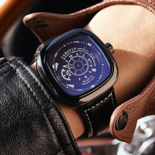 Carotif 2020 New Arrival Square Fashion Man Quartz Watches Luxury WristWatches Business Watch For Men Brand Luxury Sport Clock