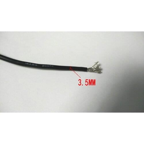 3000V 14 AWG 3M BLACK Silicone Wire Flexible Stranded Copper Cable degree centigrade New