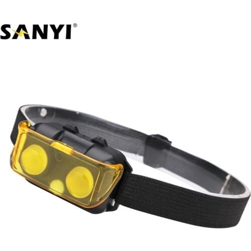COB LED Mini Headlight Headlamp 3 Modes Warm White Head Torch Protction Cover Head Flashlight For Night Fishing Running Hunting
