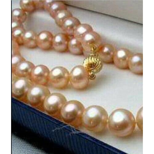 Long 18" 100" 7-8mm Natural Pink Cultured Pearl Necklace + Earrings Set
