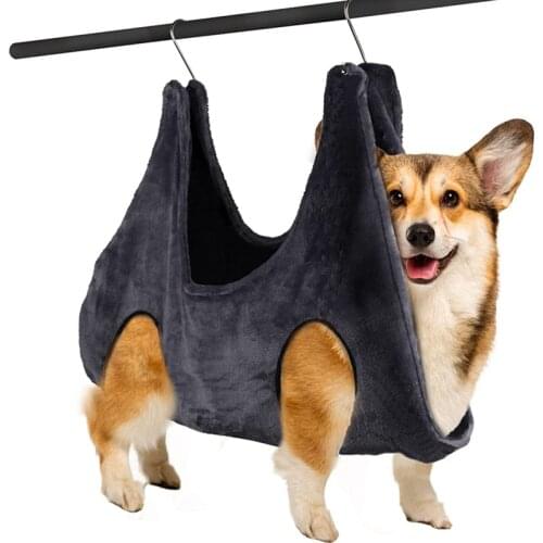 Dog Cat Grooming Hammocks Helper Flannel Pet Grooming Hammock Restraint Bag Harness Pet Nail Clip Trimming Bathing