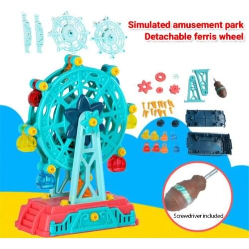 Hot! 1set Childrens Educational Science And Education Disassembly And Assembly Ferris Wheel Manual DIY Nut Screw Assembly Toy