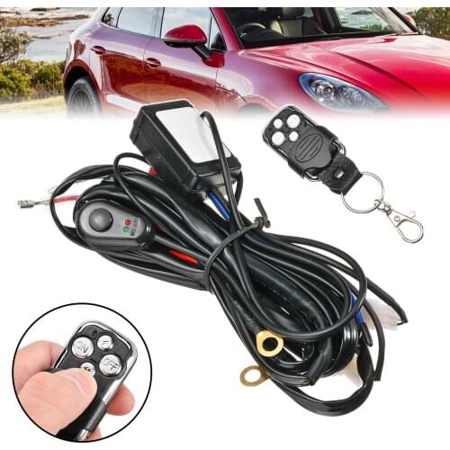 Mayitr 1set 12V 40A LED Fog Light Bar Relay Remote Control Wiring Harness Switch + Remote Control Kit