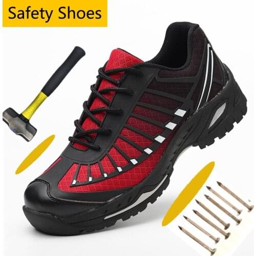 Anti-Smashing Steel-Toe Men Work Shoes Anti-Puncture Work Shoes for Men Indestructible All In One Safety Shoes Hiking Shoes Men