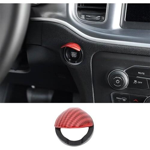 TESIN Car Engine Start Stop Switch Button Cover For Dodge Charger 2015+ Interior Mouldings Accessories For Dodge Charger
