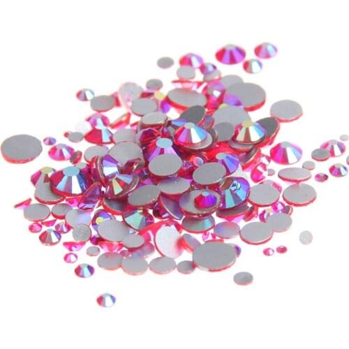 2018 New arrival Lt Siam AB Non hot fix Nail Rhinestones Crystal swarovsky Glue On Rhinestones Loose Strass for Nails Acessories